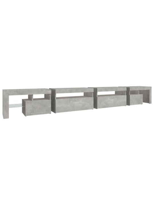 TV skříňka s LED osvětlením betonově šedá 290x36,5x40 cm