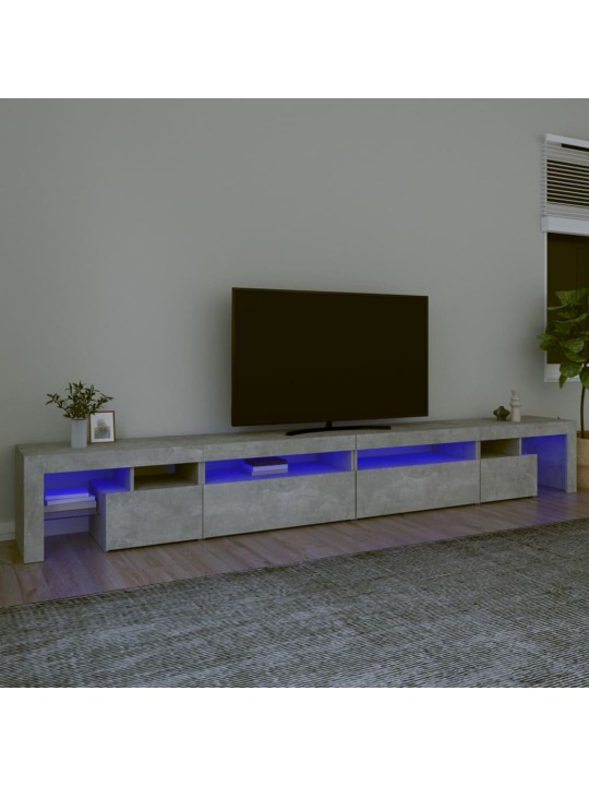 TV skříňka s LED osvětlením betonově šedá 290x36,5x40 cm