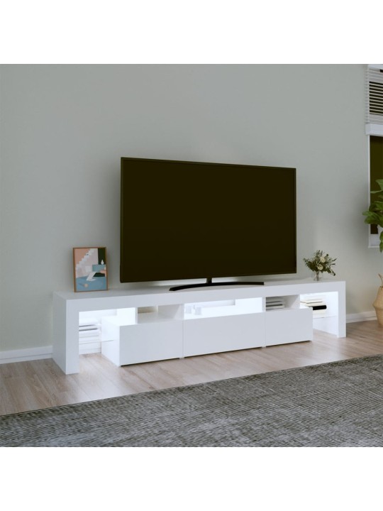 Tv skříňka s led osvětlením bílá 200x36,5x40 cm