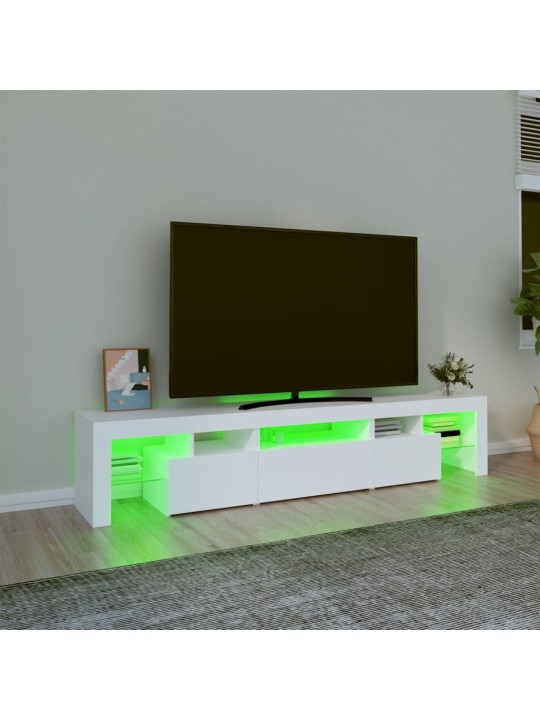 Tv skříňka s led osvětlením bílá 200x36,5x40 cm