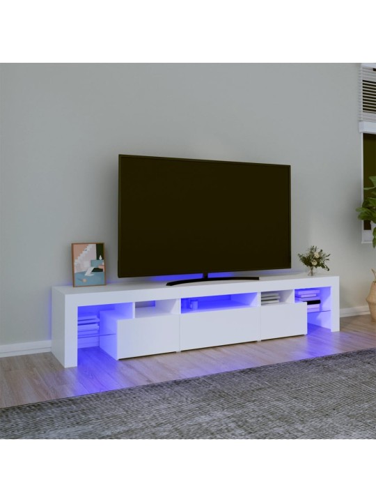 Tv skříňka s led osvětlením bílá 200x36,5x40 cm