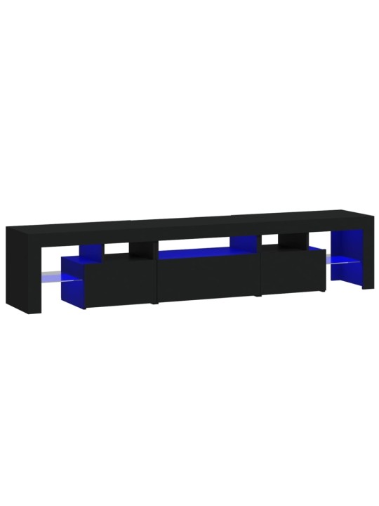 TV skříňka s LED osvětlením černá 200x36,5x40 cm