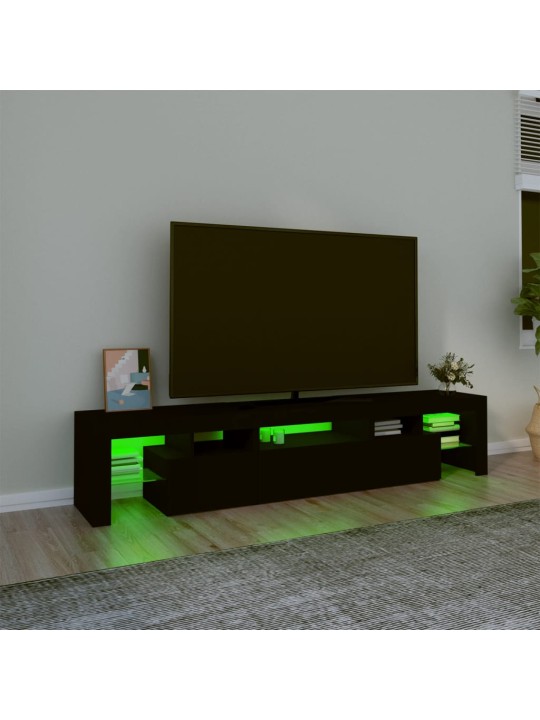 TV skříňka s LED osvětlením černá 200x36,5x40 cm