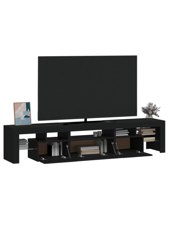 TV skříňka s LED osvětlením černá 200x36,5x40 cm