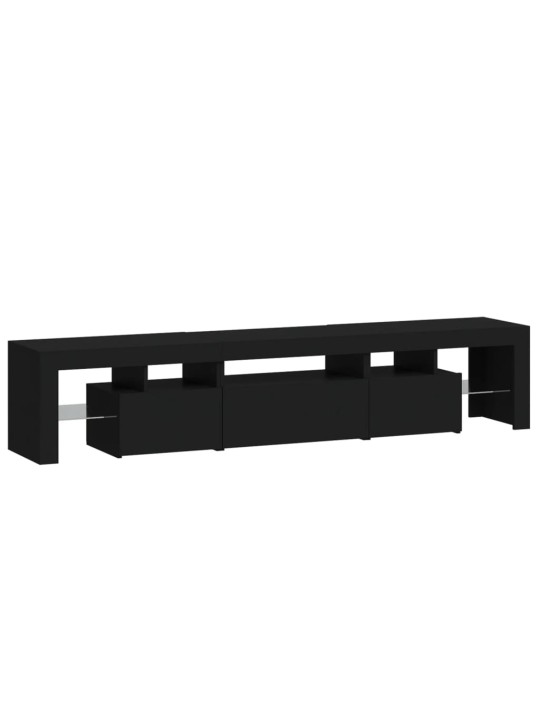 TV skříňka s LED osvětlením černá 200x36,5x40 cm