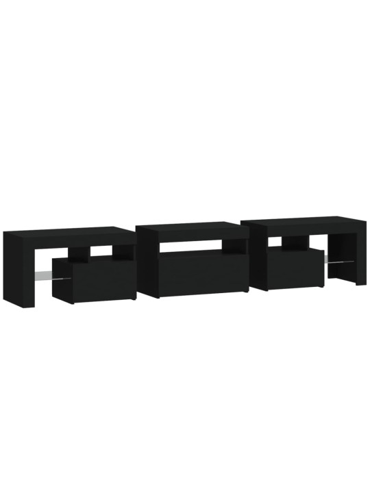 TV skříňka s LED osvětlením černá 200x36,5x40 cm