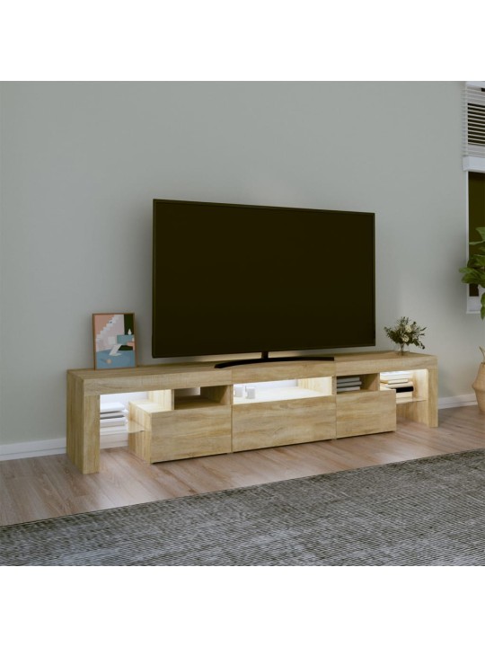 Tv skříňka s led osvětlením dub sonoma 200x36,5x40 cm