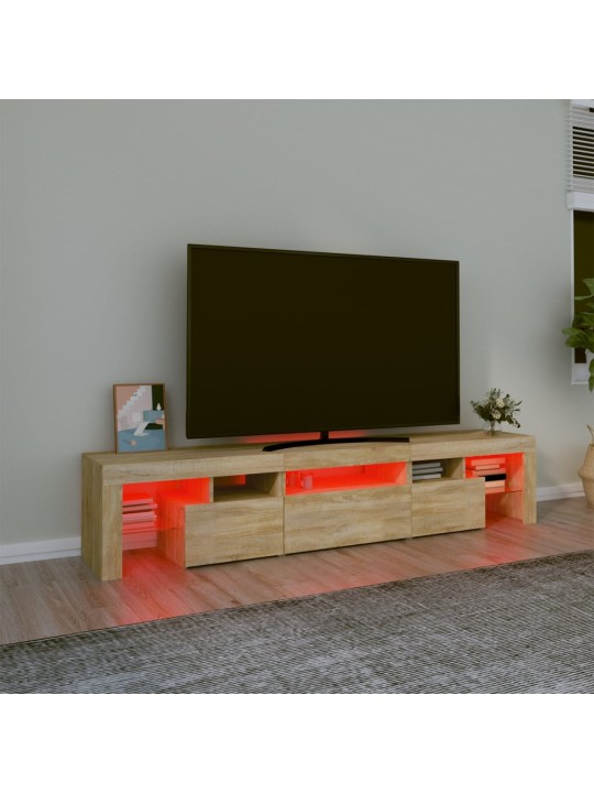 Tv skříňka s led osvětlením dub sonoma 200x36,5x40 cm