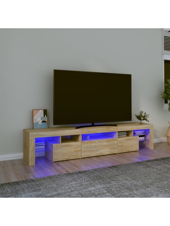 Tv skříňka s led osvětlením dub sonoma 200x36,5x40 cm