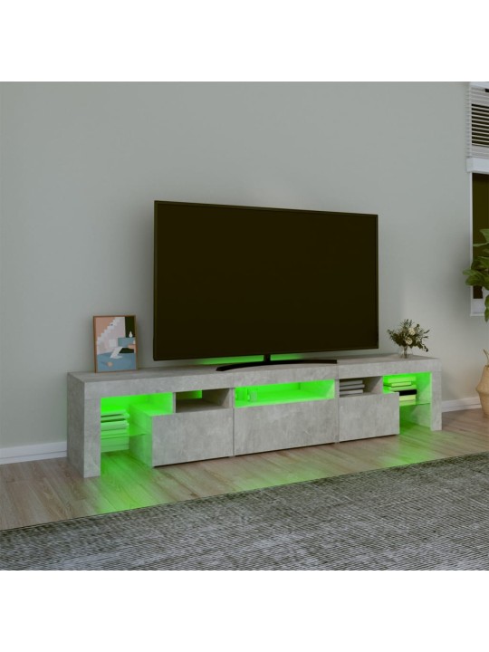 TV skříňka s LED osvětlením betonově šedá 200x36,5x40 cm