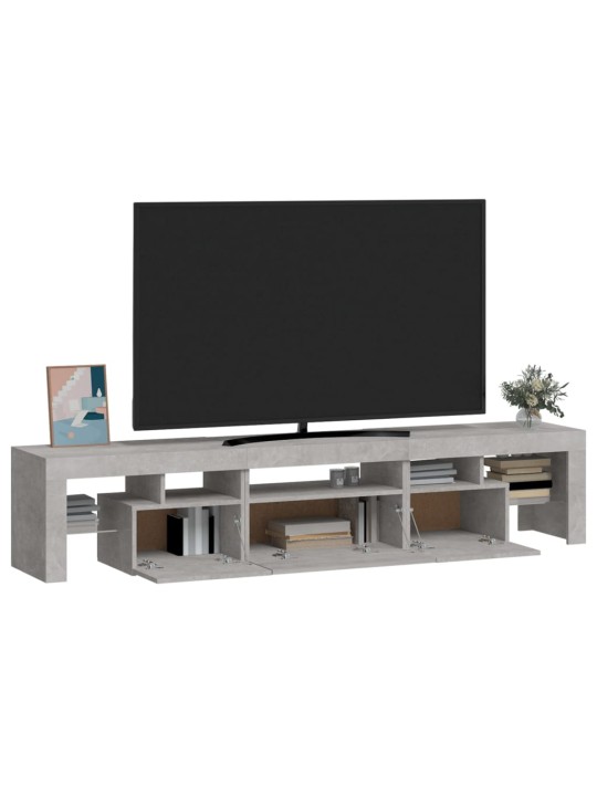 TV skříňka s LED osvětlením betonově šedá 200x36,5x40 cm