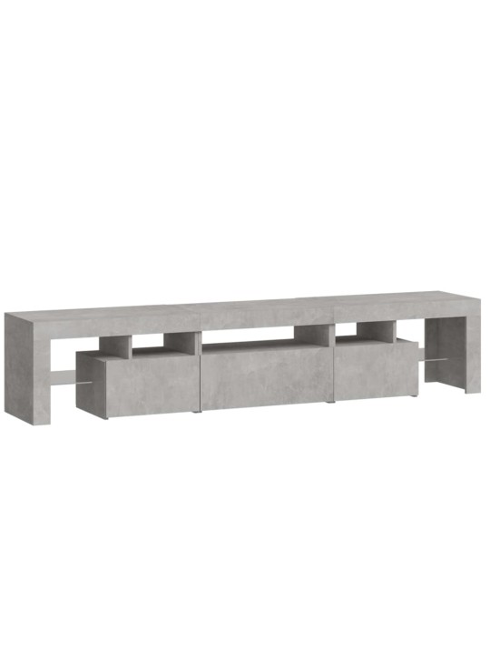 TV skříňka s LED osvětlením betonově šedá 200x36,5x40 cm
