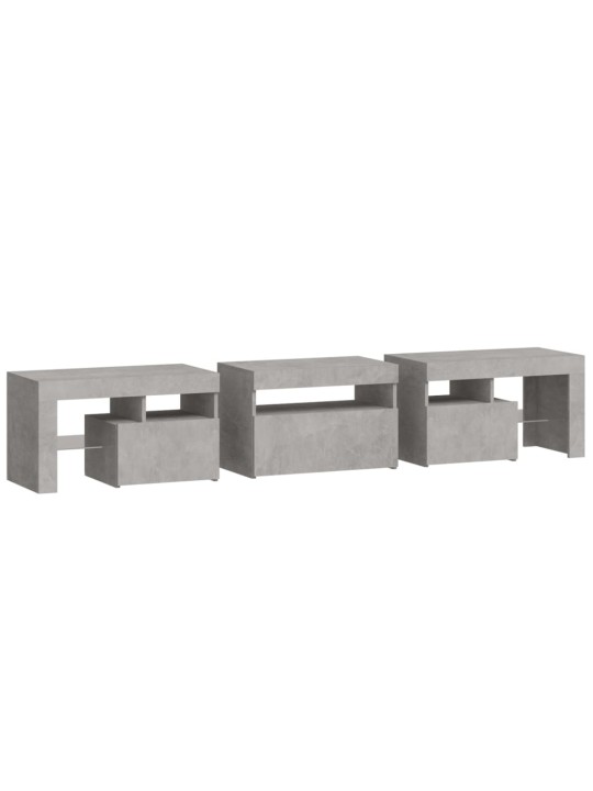 TV skříňka s LED osvětlením betonově šedá 200x36,5x40 cm