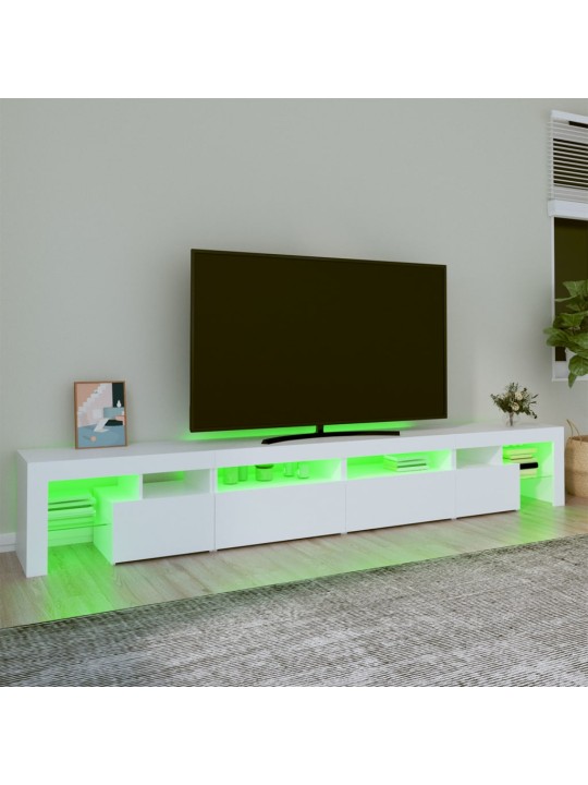 Tv skříňka s led osvětlením bílá 260x36,5x40 cm