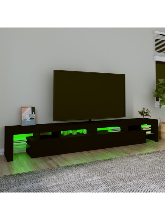 TV skříňka s LED osvětlením černá 260x36,5x40 cm