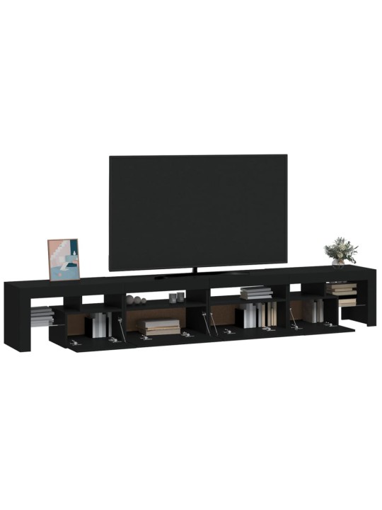 TV skříňka s LED osvětlením černá 260x36,5x40 cm