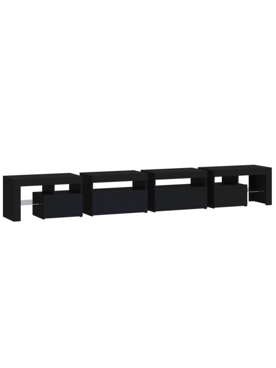 TV skříňka s LED osvětlením černá 260x36,5x40 cm