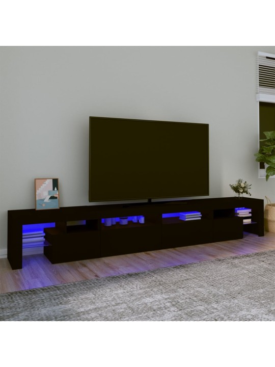 TV skříňka s LED osvětlením černá 260x36,5x40 cm