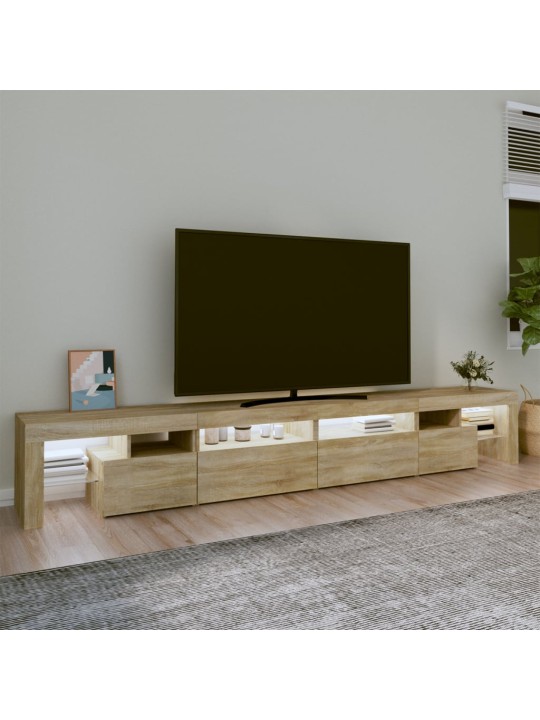 Tv skříňka s led osvětlením dub sonoma 260x36,5x40 cm