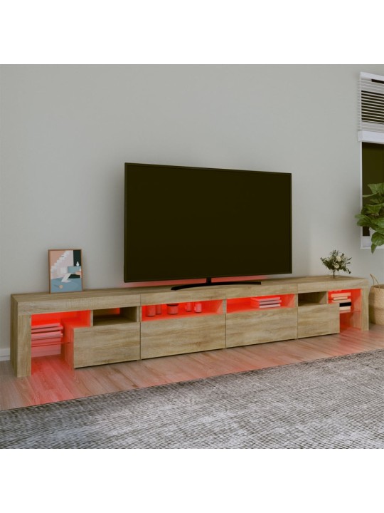 Tv skříňka s led osvětlením dub sonoma 260x36,5x40 cm