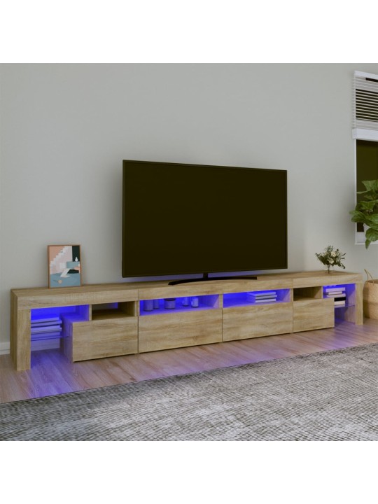 Tv skříňka s led osvětlením dub sonoma 260x36,5x40 cm