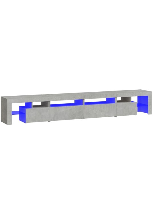 TV skříňka s LED osvětlením betonově šedá 260x36,5x40 cm