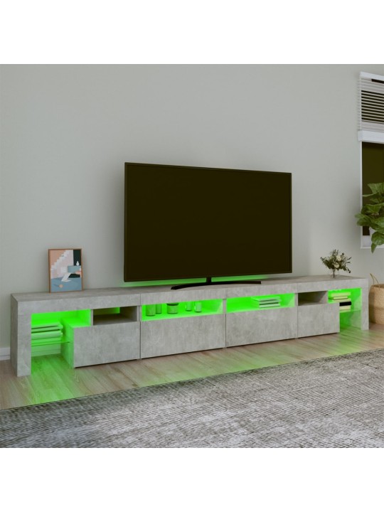 TV skříňka s LED osvětlením betonově šedá 260x36,5x40 cm