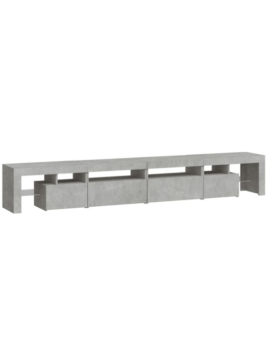 TV skříňka s LED osvětlením betonově šedá 260x36,5x40 cm