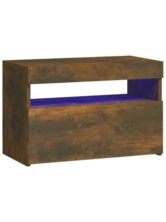 Noční stolek s LED osvětlením kouřový dub 60 x 35 x 40 cm