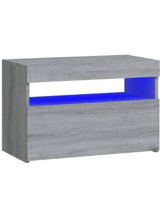 Noční stolek s led osvětlením šedý sonoma 60 x 35 x 40 cm