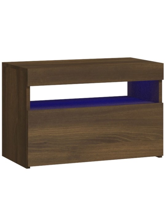 Noční stolek s led osvětlením hnědý dub 60 x 35 x 40 cm