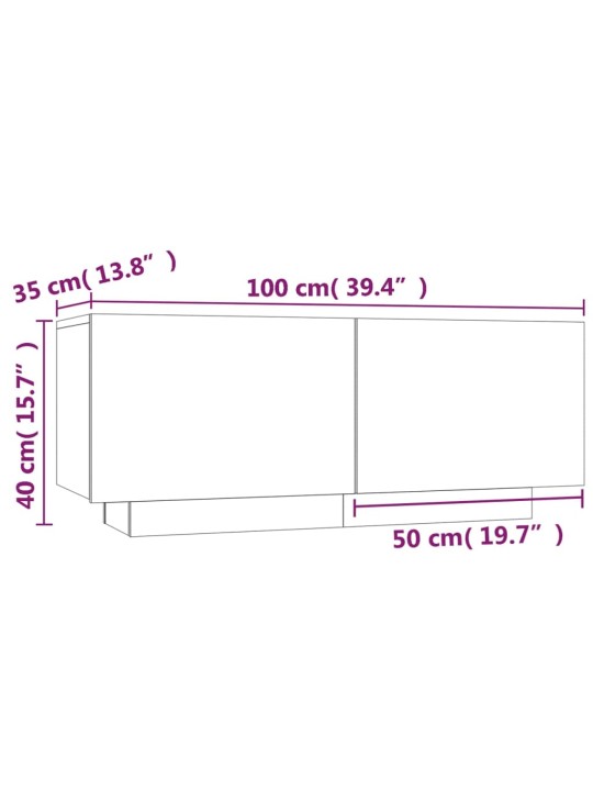 Noční stolek kouřový dub 100 x 35 x 40 cm kompozitní dřevo