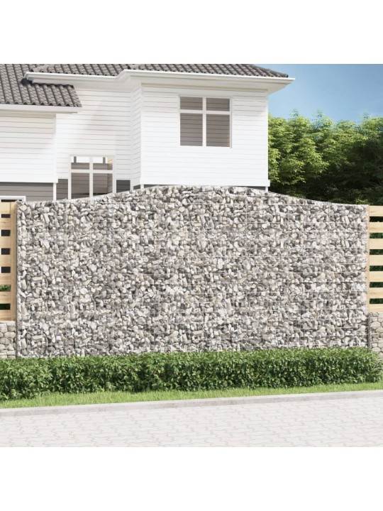 Klenutý gabionový koš 400 x 30 x 200/220 cm pozinkované železo