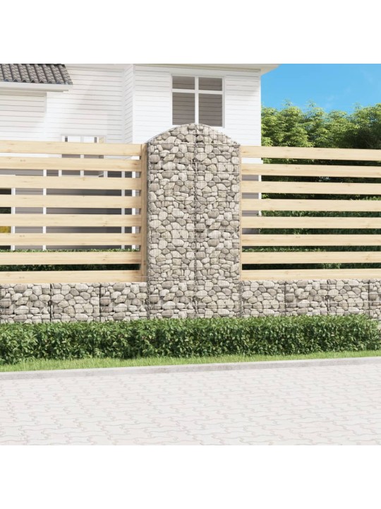 Klenutý gabionový koš 100 x 30 x 220/240 cm pozinkované železo
