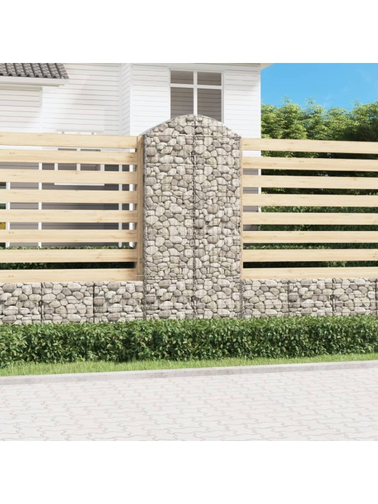 Klenutý gabionový koš 100 x 50 x 220/240 cm pozinkované železo