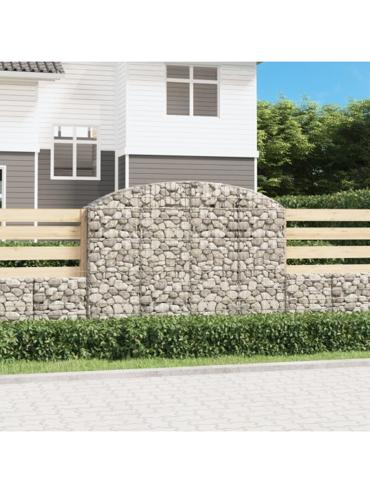 Klenutý gabionový koš 200 x 30 x 140/160 cm pozinkované železo
