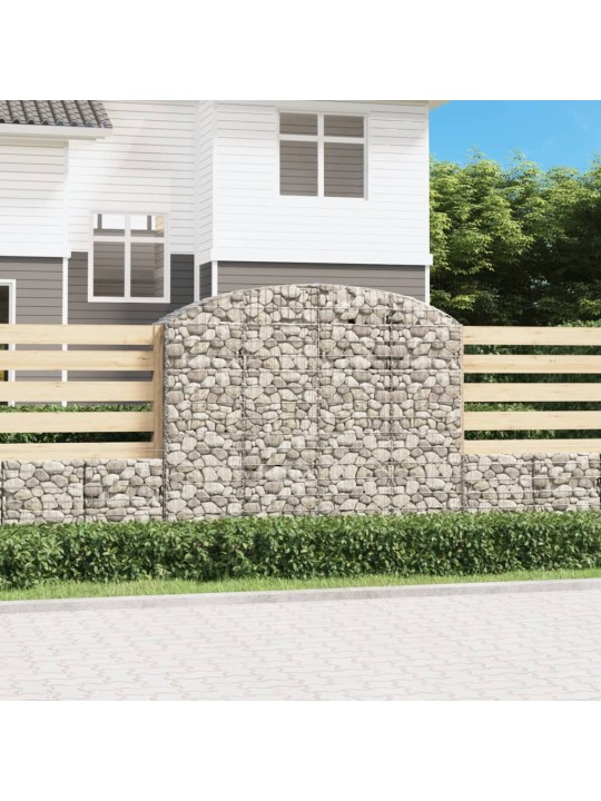 Klenutý gabionový koš 200 x 50 x 160/180 cm pozinkované železo