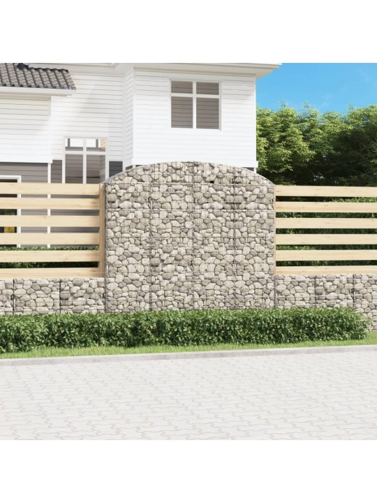 Klenutý gabionový koš 200 x 50 x 180/200 cm pozinkované železo