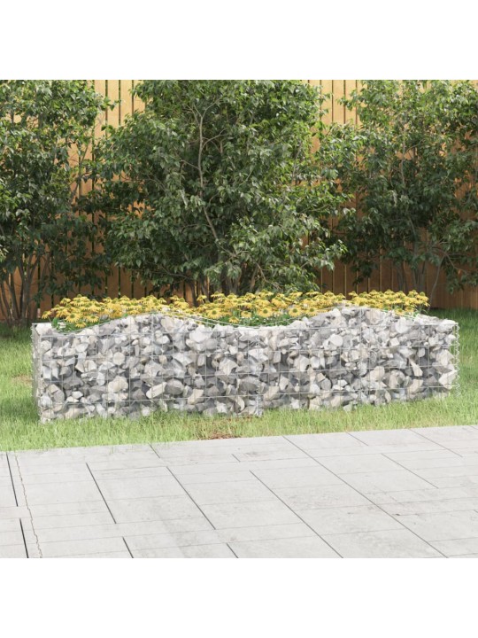 Klenutý gabion vyvýšený záhon 200x50x50 cm pozinkované železo