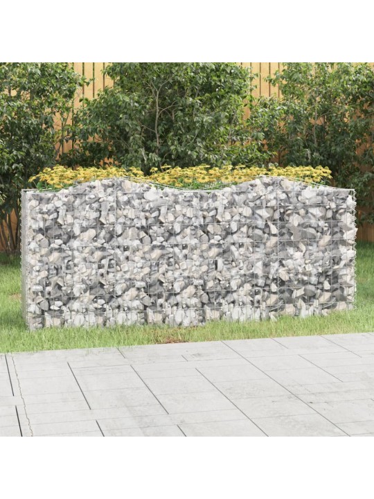 Klenutý gabion vyvýšený záhon 200x50x100 cm pozinkované železo