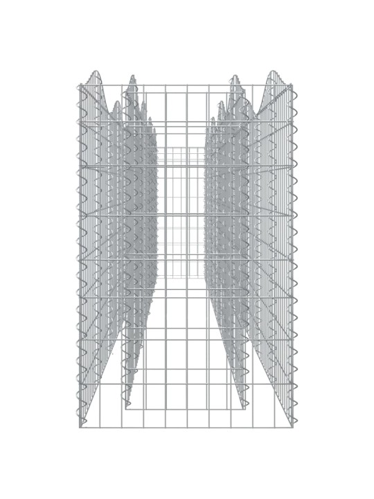 Klenutý gabion vyvýšený záhon 400x50x100 cm pozinkované železo