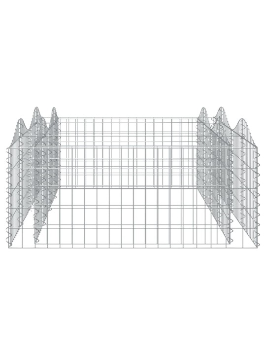 Klenutý gabion vyvýšený záhon 200x100x50 cm pozinkované železo
