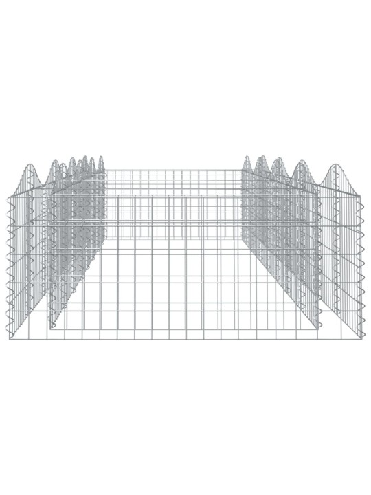 Klenutý gabion vyvýšený záhon 400x100x50 cm pozinkované železo