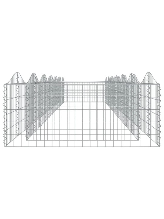 Klenutý gabion vyvýšený záhon 600x100x50 cm pozinkované železo