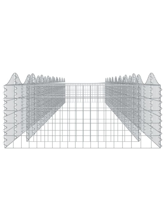 Klenutý gabion vyvýšený záhon 800x100x50 cm pozinkované železo
