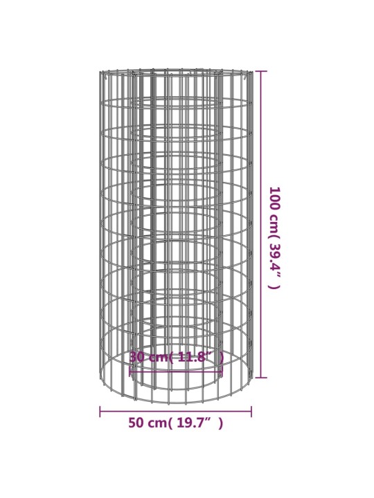 Gabionové ohniště Ø 50 cm pozinkovaná ocel