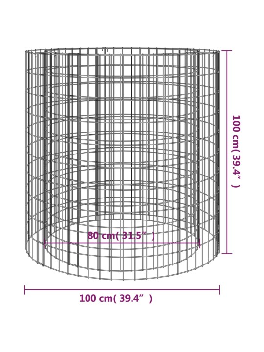 Gabionové ohniště Ø 100 cm pozinkovaná ocel