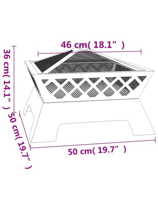 Ohniště s pohrabáčem 50 cm XXL ocel