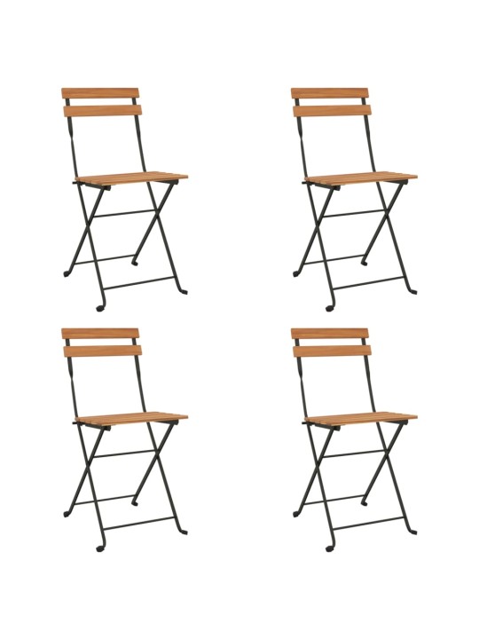 5dílný skládací bistro set masivní akáciové dřevo a ocel