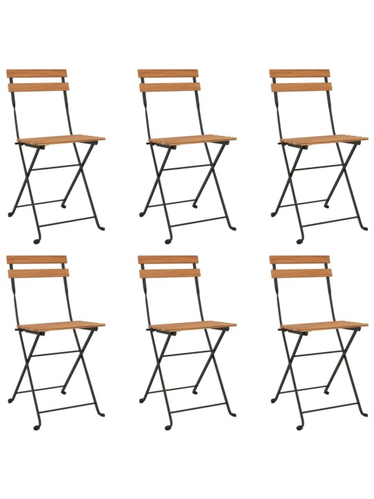 7dílný skládací bistro set masivní akáciové dřevo a ocel